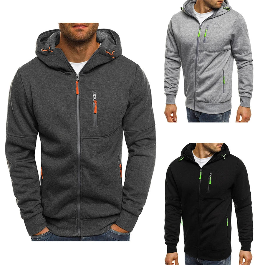 FGKKS Men's Hooded Jackets Coats Zipper Fashion Brand Hoodies Mens Outerwear Casual Hoodies Sweatshirts Male